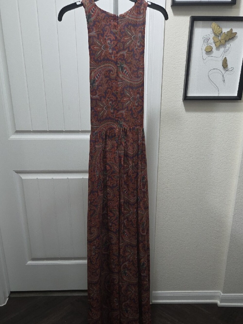 Lauren Ralph Lauren Metallic Paisley Maxi Dress in Burgundy Multi - Picture 3 of 6